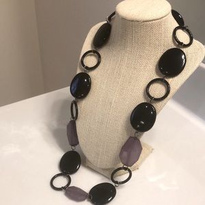 Purple and black chunky necklace